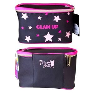 French Bull Black Pink Glam Up Large Cosmetic Travel Case Organizer NWT